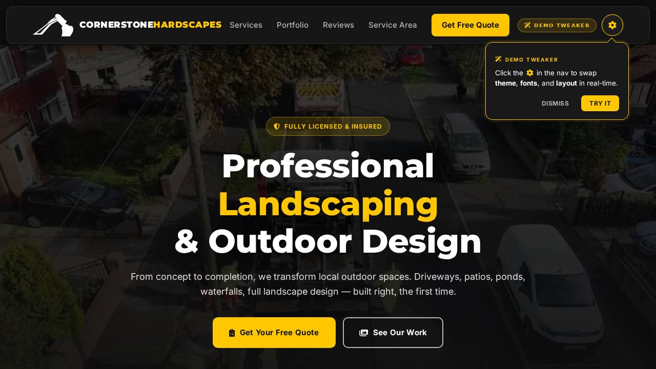 Cornerstone Hardscapes website preview
