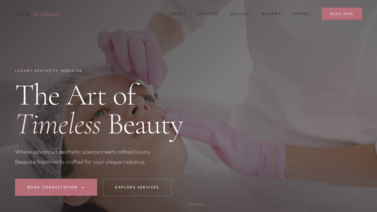 Glow Aesthetics Med Spa website preview