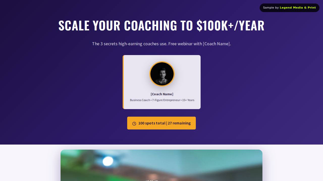 Webinar Reservation Funnel website preview