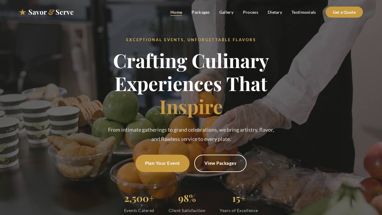 Savor & Serve Catering website preview