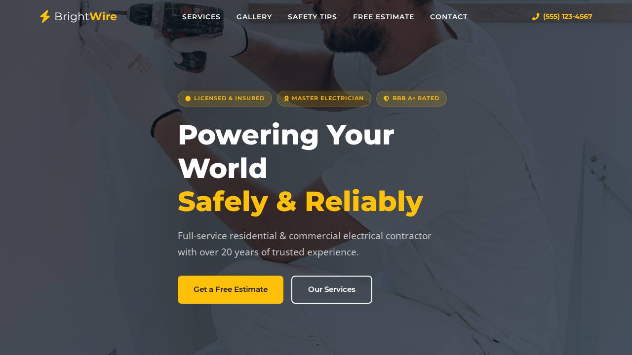 BrightWire Electric website preview