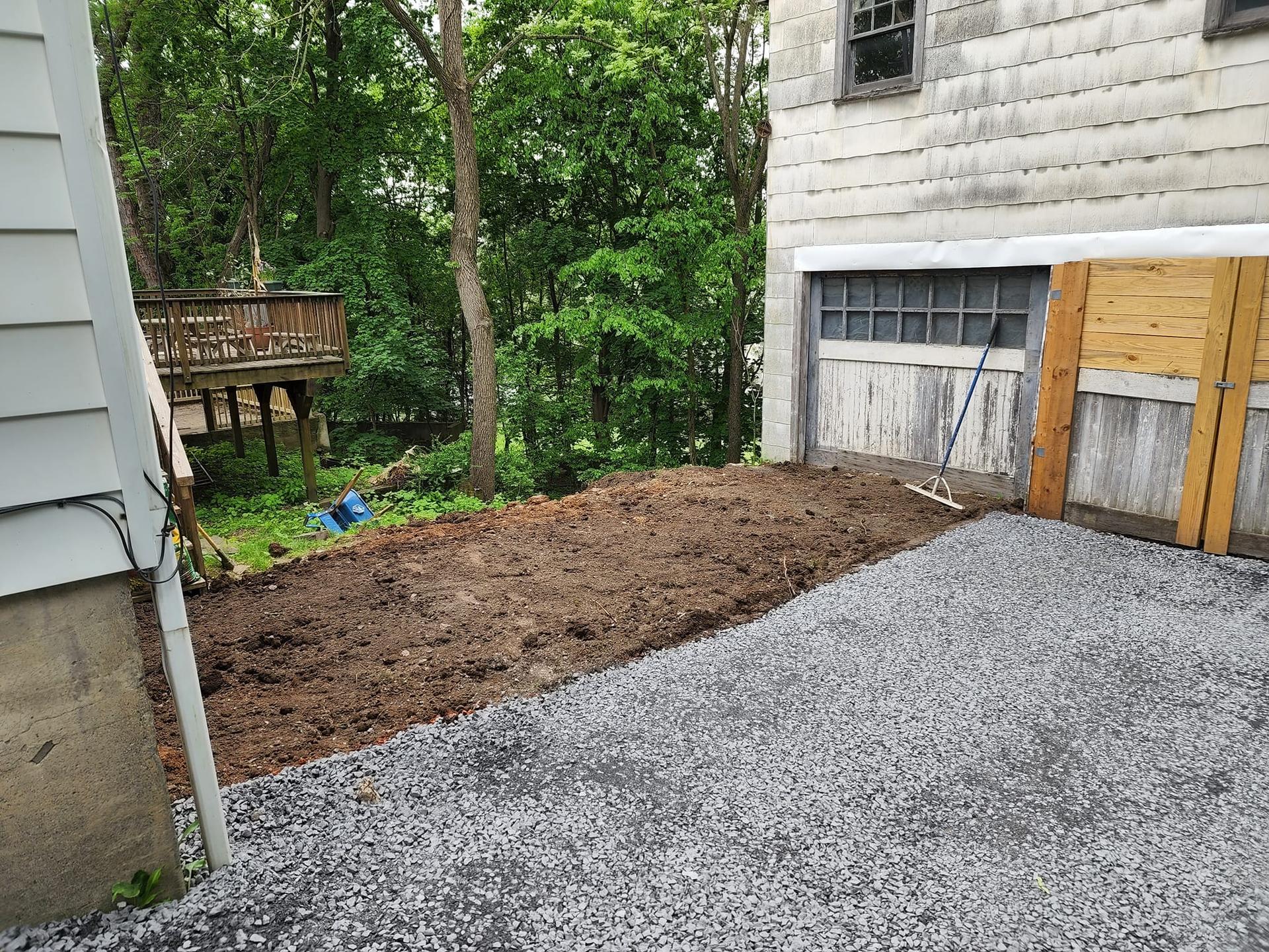 Side-yard excavation in progress