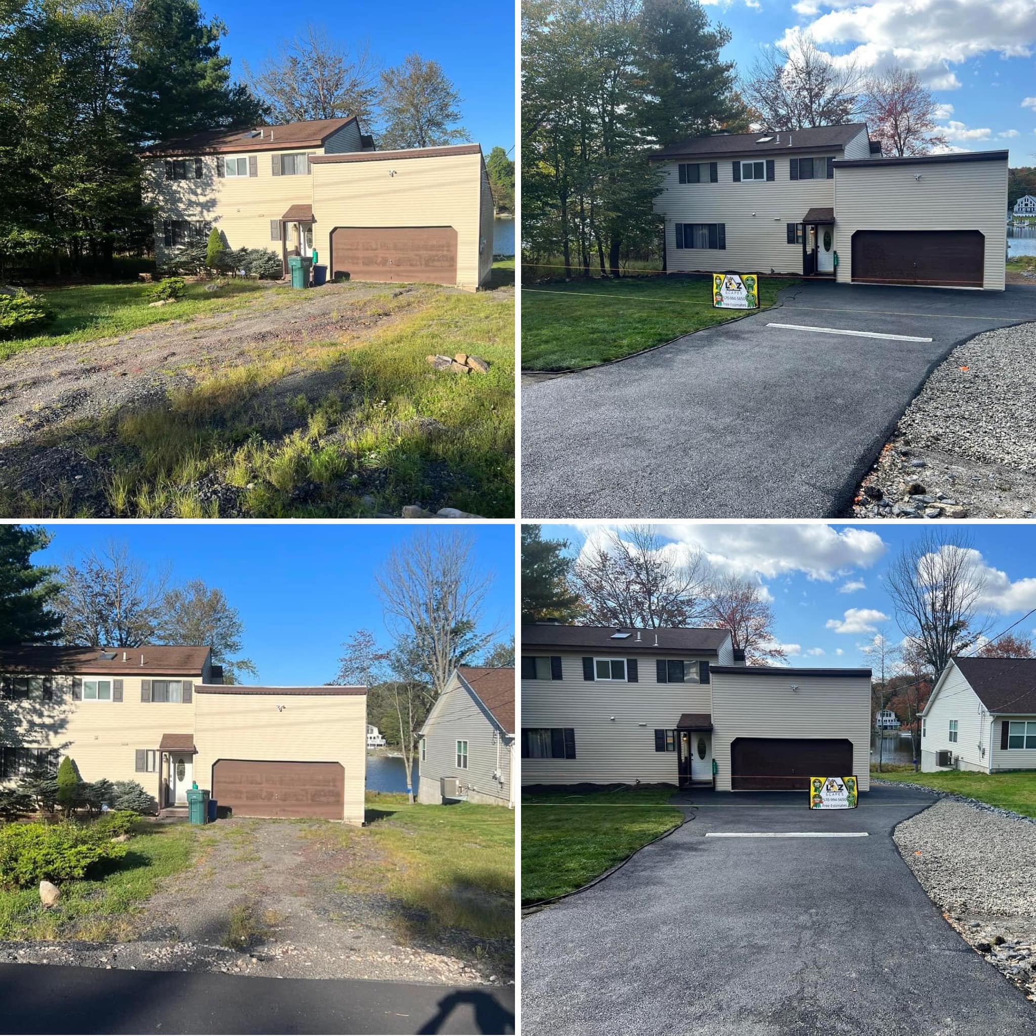 Driveway and front-yard transformation collage