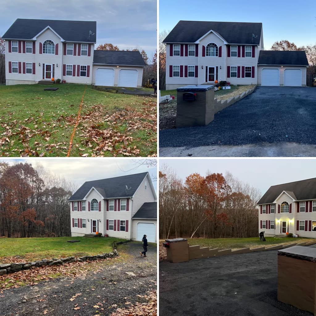 Multi-stage driveway rebuild progression